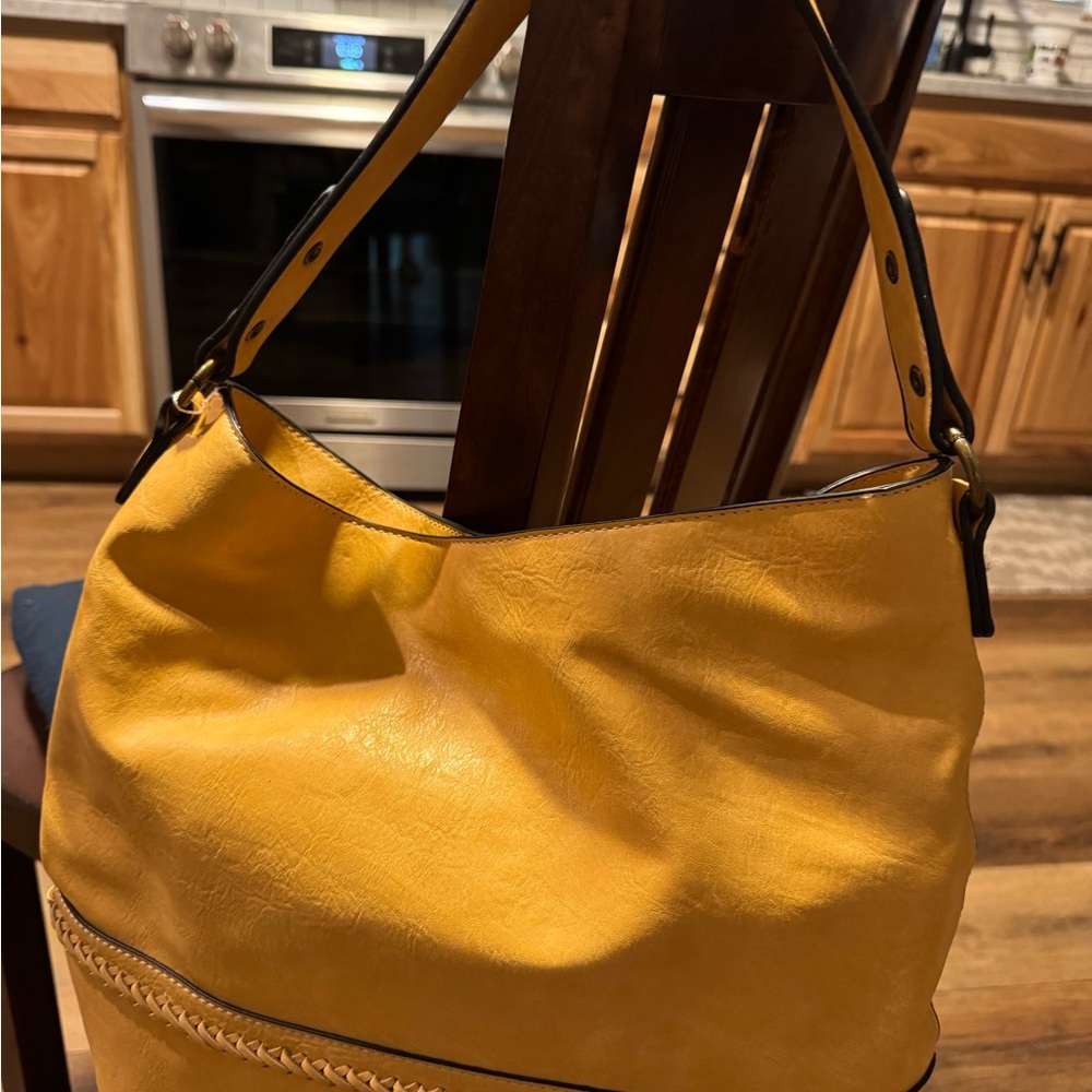 Yellow Leather Shoulder Bag